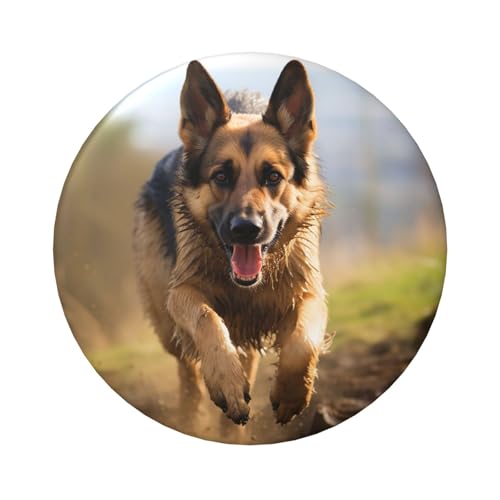 Anstecknadeln, Motiv: Deutscher Schäferhund, rund, 6,1 cm, aus Metall, personalisierbar, für Bastelbedarf, Weihnachten, Party-Projekte, 5 Stück von STVYUKL