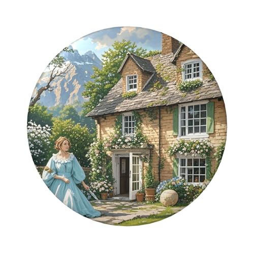 Anstecknadeln im britischen Landhausstil, rund, 6,1 cm, Metall, personalisierbar, für Bastelbedarf, Weihnachten, Party, Projekte, 1 Stück, Einheitsgröße, Kein Edelstein von STVYUKL