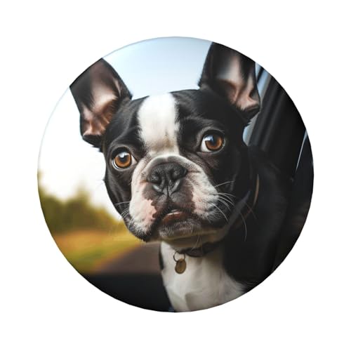 Anstecknadeln mit Boston-Terriermotiv, rund, 6,1 cm, aus Metall, für Bastelbedarf, Weihnachten, Party-Projekte, 20 Stück von STVYUKL