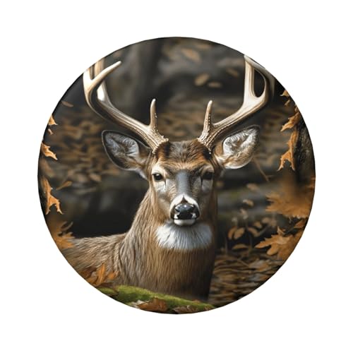 Anstecknadeln mit Camouflage-Hirsch-Design, 6,1 cm, rund, Metall, personalisierbar, für Bastelbedarf, Weihnachten, DIY-Projekte, 12 Stück, Einheitsgröße von STVYUKL