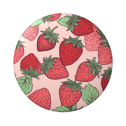 Anstecknadeln mit Erdbeermuster, 6,1 cm, rund, Metall, personalisierbar, für Bastelbedarf, Weihnachten, Party, Projekte, 5 Stück von STVYUKL