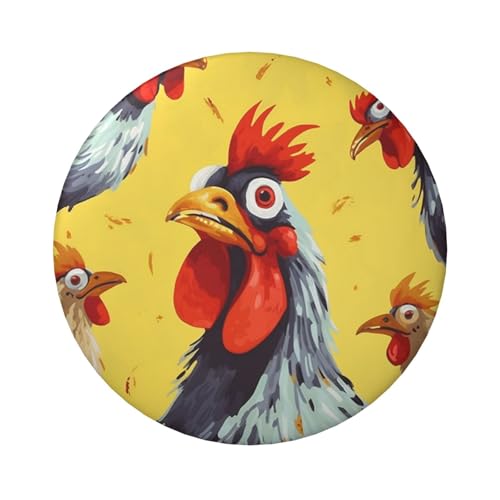 Anstecknadeln mit Huhn-Motiv, rund, 6,1 cm, Metall, personalisierbar, für Bastelbedarf, Weihnachten, Party, Party, Projekte, 12 Stück von STVYUKL