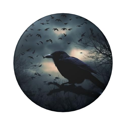 Anstecknadeln mit Krähenmotiv, 6,1 cm, rund, Metall, personalisierbar, für Bastelbedarf, Weihnachten, Party, Projekte, 1 Stück, Einheitsgröße, Kein Edelstein von STVYUKL