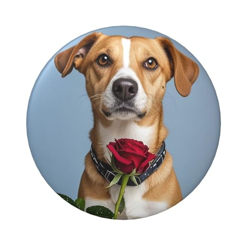 Anstecknadeln mit Rosenmotiv, 6,1 cm, rund, Metall, personalisierbar, für Bastelbedarf, Weihnachten, Party-Projekte, 12 Stück von STVYUKL