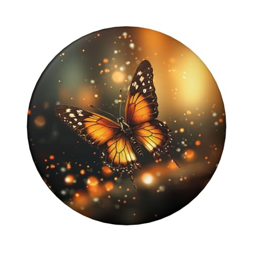 Anstecknadeln mit Schmetterlingsmotiv, 6,1 cm, rund, Metall, personalisierbar, für Bastelbedarf, Weihnachten, Party-Projekte, Orange, 1 Stück von STVYUKL