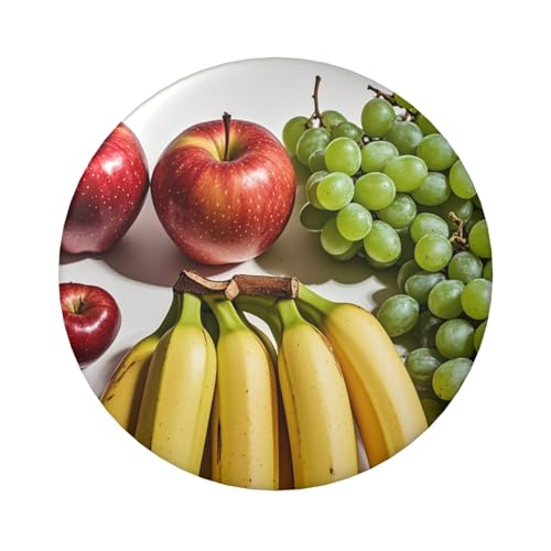 Anstecknadeln mit frischem Obst, 6,1 cm, rund, Metall, personalisierbar, Bild, Foto, Anstecknadel-Set für Bastelbedarf, Weihnachten, DIY-Projekte, 20 Stück von STVYUKL