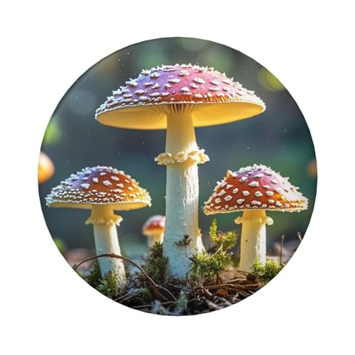 Bunte Anstecknadeln mit Pilzbild, 6,1 cm, rund, Metall, personalisierbar, für Bastelbedarf, Weihnachten, Party, Projekte, 1 Stück, Einheitsgröße, Kein Edelstein von STVYUKL