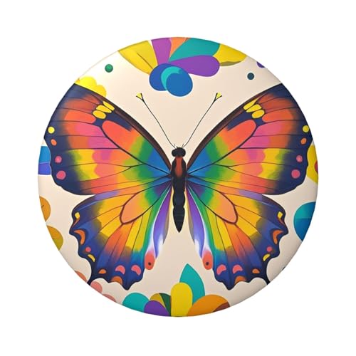 Bunte Schmetterlingsknopfnadeln, 6,1 cm, rund, Metall, personalisiertes Bild, Foto, Anstecknadel-Set für Bastelbedarf, Weihnachten, DIY-Projekte, 1 Stück von STVYUKL