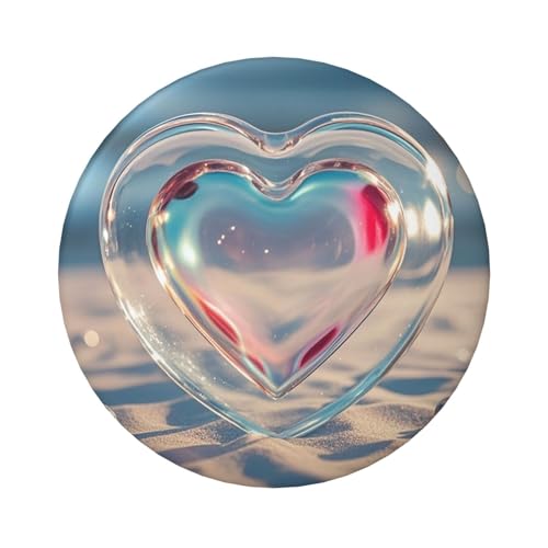 Glasknopfnadeln in Herzform, 6,1 cm, rund, aus Metall, personalisierbar, für Bastelbedarf, Weihnachten, Party, Projekte, 1 Stück, Einheitsgröße, Kein Edelstein von STVYUKL