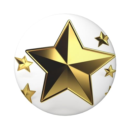 Goldene Stern-Knopfnadeln, 6,1 cm, rund, Metall, personalisierbar, für Bastelbedarf, Weihnachten, Party, Projekte, 1 Stück von STVYUKL