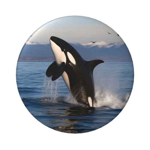 Killerwal-Anstecknadeln, 6,1 cm, rund, Metall, personalisierbar, Bild, Foto, Anstecknadel-Set für Bastelbedarf, Weihnachten, DIY-Projekte, 12 Stück von STVYUKL