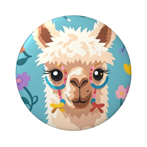 Knopfnadeln mit Alpaka-Muster, 6,1 cm, rund, Metall, personalisierbar, für Bastelbedarf, Weihnachten, Party, Projekte, 5 Stück von STVYUKL