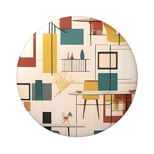 Moderne Anstecknadeln aus der Mitte des Jahrhunderts, 6,1 cm, rund, aus Metall, für Bastelbedarf, Weihnachten, Party, Projekte, 12 Stück von STVYUKL