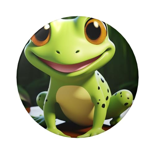 Niedliche Froschknopfnadeln, 6,1 cm, rund, Metall, personalisiertes Bild, Foto, Anstecknadel-Set für Bastelbedarf, Weihnachten, DIY-Projekte, 1 Stück von STVYUKL