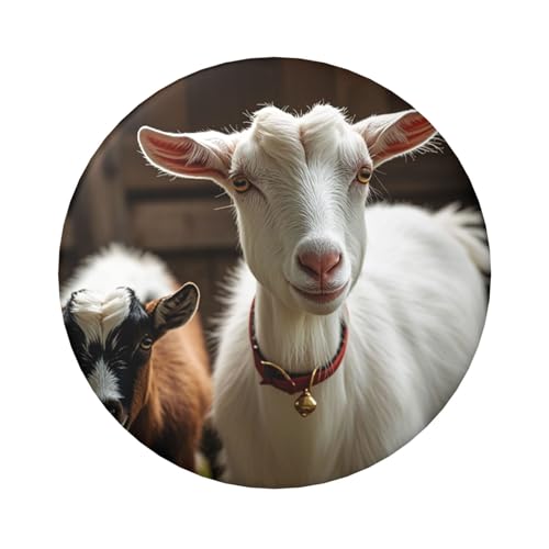 Niedliche Ziegenknopfnadeln, 6,1 cm, rund, Metall, personalisiertes Bild, Foto, Anstecknadel-Set für Bastelbedarf, Weihnachten, DIY-Projekte, 1 Stück von STVYUKL