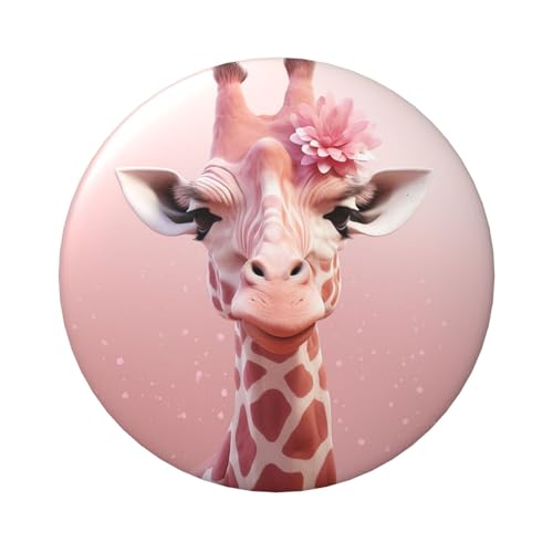 Pinke Giraffen-Knopfnadeln, 6,1 cm, rund, Metall, personalisierbar, für Bastelbedarf, Weihnachten, DIY-Projekte, Party-Projekte, Einheitsgröße, Kein Edelstein von STVYUKL