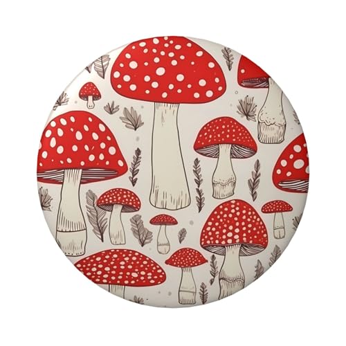 Rot-weiße Pilzknopfnadeln, 6,1 cm, rund, Metall, personalisiertes Bild, Foto, Anstecknadel-Set für Bastelbedarf, Weihnachten, DIY-Projekte von STVYUKL