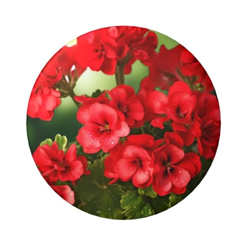 Rote Geranien-Knopfnadeln, 6,1 cm, rund, Metall, personalisierbar, Bild, Foto, Anstecknadel-Set für Bastelbedarf, Weihnachten, DIY, Party-Projekte von STVYUKL