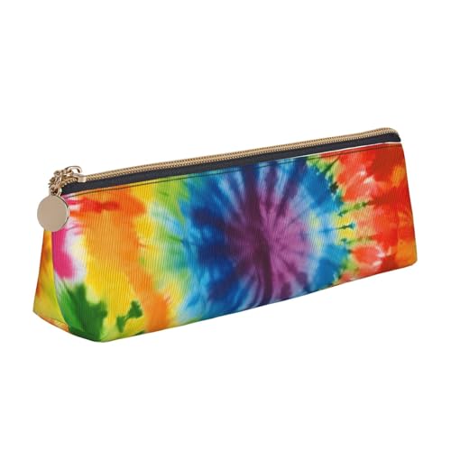 STVYUKL Batik-Federmäppchen, stilvolles Federmäppchen, schlankes Federmäppchen mit Reißverschluss, Kosmetiktasche aus Leder für Arbeit, Büro von STVYUKL