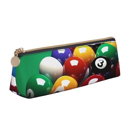 STVYUKL Billard-Federmäppchen, stilvolles Federmäppchen, schlankes Federmäppchen mit Reißverschluss, Kosmetiktasche aus Leder für Arbeit, Büro von STVYUKL