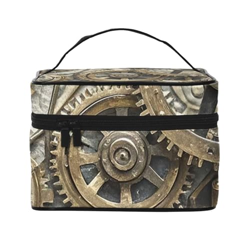 STVYUKL Coole Make-up-Tasche für Damen, Steampunk-Ausrüstung, wasserdicht, tragbar, Reise-Kosmetiktasche, großes Fassungsvermögen, Kulturbeutel mit Tragegriff oben, mit Reißverschluss von STVYUKL