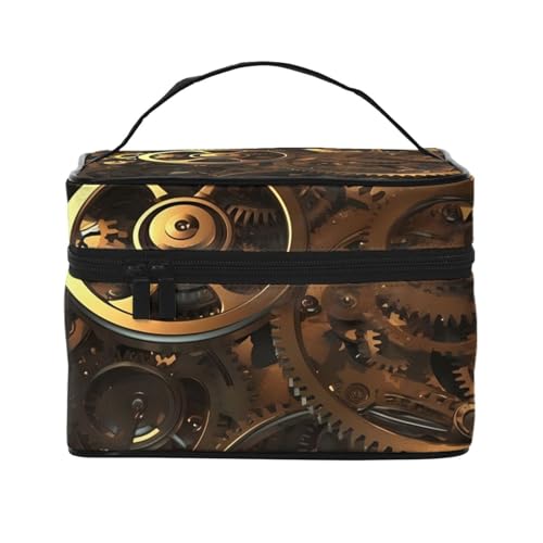 STVYUKL Coole Make-up-Tasche für Damen, Steampunk-Ausrüstung, wasserdicht, tragbar, Reise-Kosmetiktasche, großes Fassungsvermögen, Kulturbeutel mit Tragegriff oben, mit Reißverschluss von STVYUKL