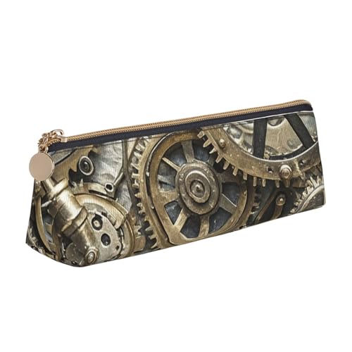 STVYUKL Coole Steampunk-Federmäppchen, stilvolles Federmäppchen, schlankes Federmäppchen mit Reißverschluss, Leder-Kosmetik-Make-up-Tasche für Arbeit, Büro von STVYUKL