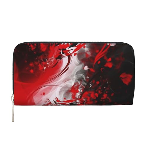 STVYUKL Damen-Geldbörse, Reißverschluss, PU-Leder, Handy-Clutch, Geldbörse, Rot, Schwarz, Weiß, abstrakter Kartenhalter, Organizer, Schwarz, Einheitsgröße, Schwarz , Einheitsgröße von STVYUKL