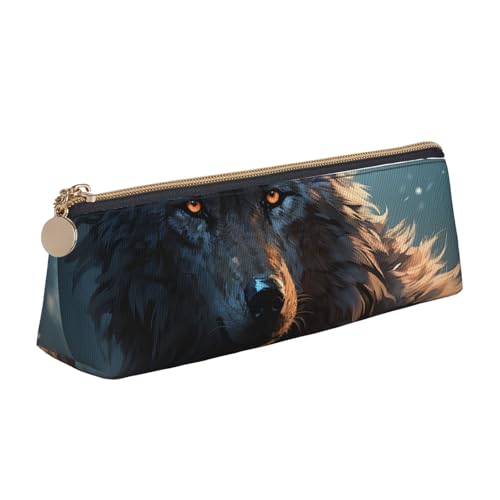 STVYUKL Fantasy Wolf Federmäppchen, stilvolles Federmäppchen, schlankes Federmäppchen mit Reißverschluss, Kosmetiktasche aus Leder für Arbeit, Büro STVYUKL Fantasy Wolf Federmäppchen, stilvolles Federmäppchen, schlankes Federmäppchen mit Reißverschluss, Kosmetiktasche aus Leder für Arbeit, Büro von STVYUKL