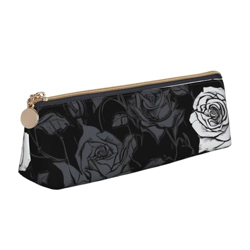 STVYUKL Federmäppchen, Gothic-Stil, stilvolles Federmäppchen, schlankes Federmäppchen mit Reißverschluss, Kosmetiktasche aus Leder für Arbeit, Büro von STVYUKL