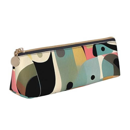 STVYUKL Federmäppchen aus der Mitte des Jahrhunderts, modernes Design, stilvolles Federmäppchen mit Reißverschluss, Kosmetiktasche aus Leder für Arbeit, Büro von STVYUKL