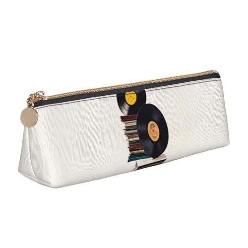 STVYUKL Federmäppchen für Vinyl-Schallplatten und Klebebänder, stilvolles Federmäppchen mit Reißverschluss, Kosmetiktasche aus Leder für Arbeit, Büro von STVYUKL