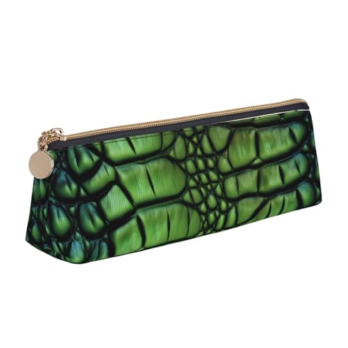 STVYUKL Federmäppchen mit Alligatorhaut, stilvolles Federmäppchen, schlankes Federmäppchen mit Reißverschluss, Kosmetiktasche aus Leder für Arbeit, Büro von STVYUKL