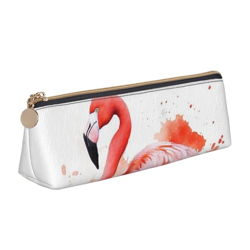 STVYUKL Federmäppchen mit Aquarell-Flamingo, stilvolles Federmäppchen, schmal, mit Reißverschluss, Kosmetiktasche aus Leder für Arbeit, Büro STVYUKL Federmäppchen mit Aquarell-Flamingo, stilvolles Federmäppchen, schmal, mit Reißverschluss, Kosmetiktasche aus Leder für Arbeit, Büro von STVYUKL