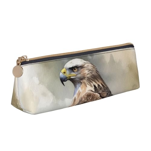 STVYUKL Federmäppchen mit Aquarell-Motiv von Hawk, stilvolles Federmäppchen mit Reißverschluss, Leder-Kosmetik-/Make-up-Tasche für Arbeit, Büro STVYUKL Federmäppchen mit Aquarell-Motiv von Hawk, stilvolles Federmäppchen mit Reißverschluss, Leder-Kosmetik-/Make-up-Tasche für Arbeit, Büro von STVYUKL
