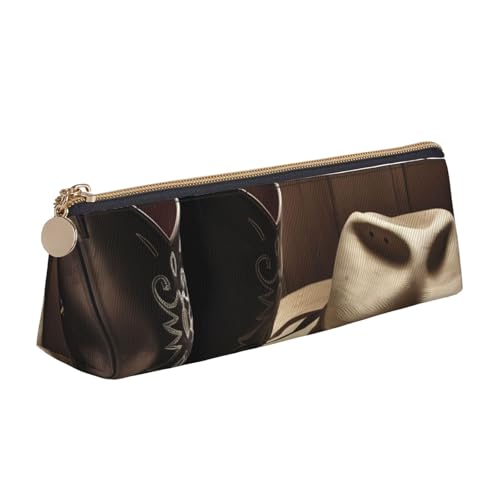 STVYUKL Federmäppchen mit Cowboy-Hut und Westernstiefeln, stilvolles Federmäppchen, schlankes Federmäppchen mit Reißverschluss, Kosmetiktasche aus Leder für Arbeit, Büro STVYUKL Federmäppchen mit Cowboy-Hut und Westernstiefeln, stilvolles Federmäppchen, schlankes Federmäppchen mit Reißverschluss, Kosmetiktasche aus Leder für Arbeit, Büro von STVYUKL