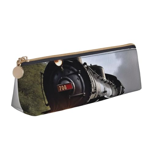 STVYUKL Federmäppchen mit Dampfzug-Design, stilvolles Federmäppchen, schlankes Federmäppchen mit Reißverschluss, Kosmetiktasche aus Leder für Arbeit, Büro STVYUKL Federmäppchen mit Dampfzug-Design, stilvolles Federmäppchen, schlankes Federmäppchen mit Reißverschluss, Kosmetiktasche aus Leder für Arbeit, Büro von STVYUKL