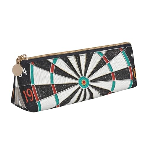 STVYUKL Federmäppchen mit Eiffelturm-Motiv, stilvoll, schmal, mit Reißverschluss, Kosmetiktasche aus Leder, für Arbeit, Büro, Dartscheibe, Einheitsgröße von STVYUKL