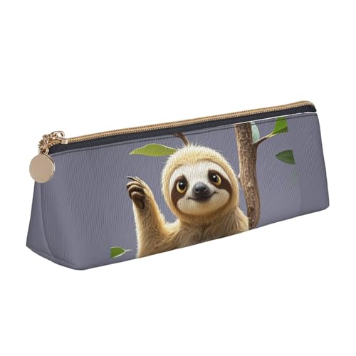 STVYUKL Federmäppchen mit Farbmalerei, stilvolles Federmäppchen, schlankes Federmäppchen mit Reißverschluss, Kosmetiktasche aus Leder für Arbeit, Büro, Cartoon Faultier, Einheitsgröße STVYUKL Federmäppchen mit Farbmalerei, stilvolles Federmäppchen, schlankes Federmäppchen mit Reißverschluss, Kosmetiktasche aus Leder für Arbeit, Büro, Cartoon Faultier, Einheitsgröße von STVYUKL