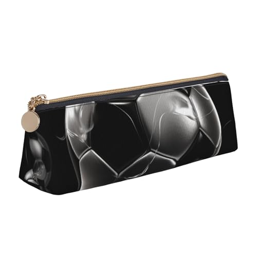 STVYUKL Federmäppchen mit Fußballmotiv, stilvolles Federmäppchen, schmal, mit Reißverschluss, Leder, Kosmetiktasche, Make-up-Tasche für Arbeit, Büro von STVYUKL