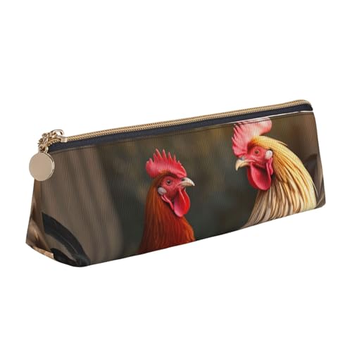 STVYUKL Federmäppchen mit Hahn und Huhn, stilvolles Federmäppchen mit Reißverschluss, Kosmetiktasche aus Leder für Arbeit, Büro STVYUKL Federmäppchen mit Hahn und Huhn, stilvolles Federmäppchen mit Reißverschluss, Kosmetiktasche aus Leder für Arbeit, Büro von STVYUKL