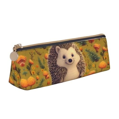 STVYUKL Federmäppchen mit Lebkuchenmann auf Holzbrett, stilvolles Federmäppchen mit Reißverschluss, Kosmetiktasche aus Leder für Arbeit, Büro, Igel, Einheitsgröße STVYUKL Federmäppchen mit Lebkuchenmann auf Holzbrett, stilvolles Federmäppchen mit Reißverschluss, Kosmetiktasche aus Leder für Arbeit, Büro, Igel, Einheitsgröße von STVYUKL