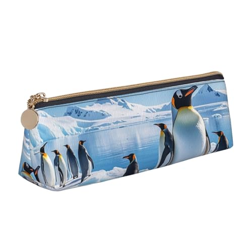 STVYUKL Federmäppchen mit Pinguin-Motiv Antarktis, stilvolles Federmäppchen, schlankes Federmäppchen mit Reißverschluss, Kosmetiktasche aus Leder für Arbeit, Büro STVYUKL Federmäppchen mit Pinguin-Motiv Antarktis, stilvolles Federmäppchen, schlankes Federmäppchen mit Reißverschluss, Kosmetiktasche aus Leder für Arbeit, Büro von STVYUKL
