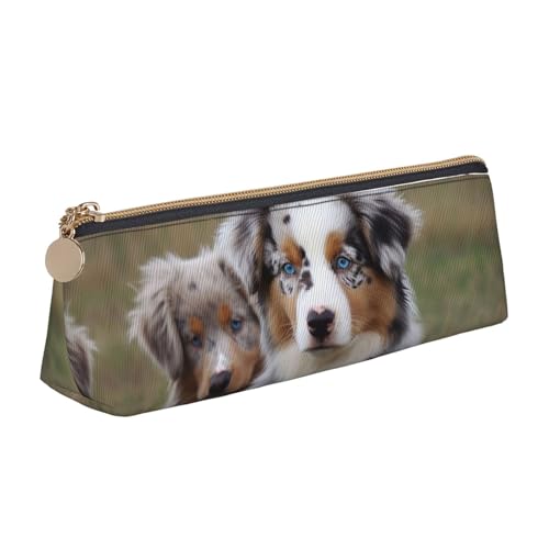 STVYUKL Federmäppchen mit Pokermotiv, stilvolles Federmäppchen mit Reißverschluss, Kosmetiktasche aus Leder für Arbeit, Büro, Australischer Schäferhund, Einheitsgröße STVYUKL Federmäppchen mit Pokermotiv, stilvolles Federmäppchen mit Reißverschluss, Kosmetiktasche aus Leder für Arbeit, Büro, Australischer Schäferhund, Einheitsgröße von STVYUKL