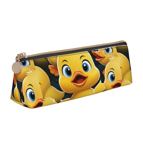 STVYUKL Federmäppchen mit Pokermotiv, stilvolles Federmäppchen mit Reißverschluss, Kosmetiktasche aus Leder für Arbeit, Büro, Niedliches Ententier, Einheitsgröße von STVYUKL