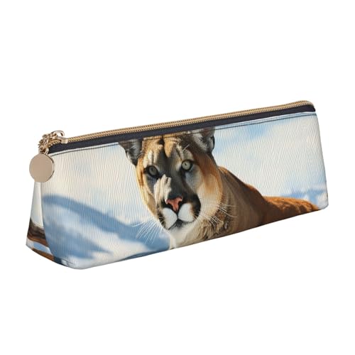 STVYUKL Federmäppchen mit Pokermotiv, stilvolles Federmäppchen mit Reißverschluss, Kosmetiktasche aus Leder für Arbeit, Büro, Panther Mountain Lion, Einheitsgröße STVYUKL Federmäppchen mit Pokermotiv, stilvolles Federmäppchen mit Reißverschluss, Kosmetiktasche aus Leder für Arbeit, Büro, Panther Mountain Lion, Einheitsgröße von STVYUKL