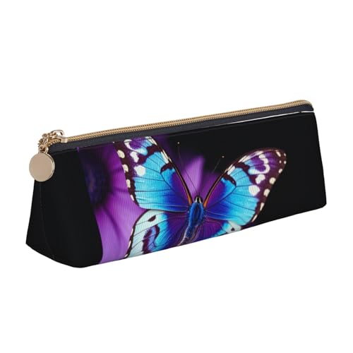 STVYUKL Federmäppchen mit Schmetterlings-Motiv, stilvolles Federmäppchen mit Reißverschluss, Leder, Kosmetiktasche, Make-up-Tasche für Arbeit, Büro, Blau / Violett, Blau Violett Schmetterling STVYUKL Federmäppchen mit Schmetterlings-Motiv, stilvolles Federmäppchen mit Reißverschluss, Leder, Kosmetiktasche, Make-up-Tasche für Arbeit, Büro, Blau / Violett, Blau Violett Schmetterling von STVYUKL