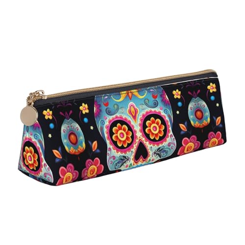 STVYUKL Federmäppchen mit Totenkopfmotiv, stilvolles Federmäppchen mit Reißverschluss, Kosmetiktasche aus Leder für Arbeit, Büro STVYUKL Federmäppchen mit Totenkopfmotiv, stilvolles Federmäppchen mit Reißverschluss, Kosmetiktasche aus Leder für Arbeit, Büro von STVYUKL