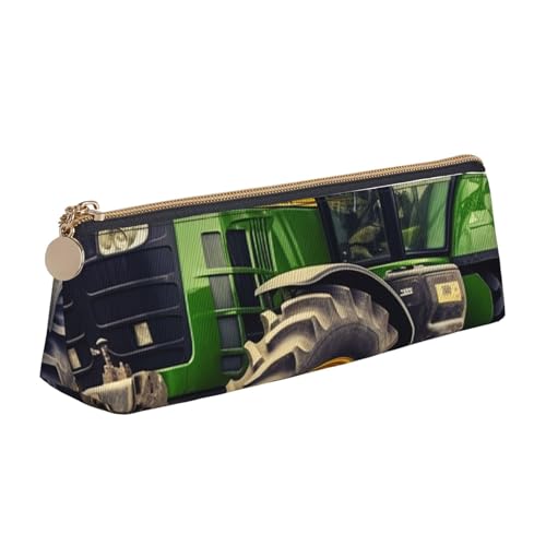 STVYUKL Federmäppchen mit Traktor-Motiv, stilvolles Federmäppchen, schlankes Federmäppchen mit Reißverschluss, Kosmetiktasche aus Leder für Arbeit, Büro von STVYUKL