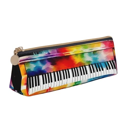 STVYUKL Federmäppchen mit buntem Klaviertastatur, Musiknoten, stilvolles Federmäppchen, schlankes Federmäppchen mit Reißverschluss, Leder-Kosmetik-Make-up-Tasche für Arbeit, Büro STVYUKL Federmäppchen mit buntem Klaviertastatur, Musiknoten, stilvolles Federmäppchen, schlankes Federmäppchen mit Reißverschluss, Leder-Kosmetik-Make-up-Tasche für Arbeit, Büro von STVYUKL